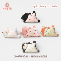 Gấu Thú Bông Gối Kê Cổ Ôm Ngủ Animal Đội Nón Mũ Cừu Cáo Mèo Heo Cánh Cụt Quà Tặng Độc Đáo Siêu Mềm Mịn Siêu Dễ Thương