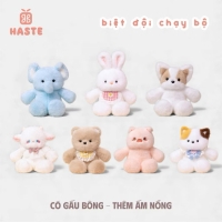 Gấu Thú Bông Đeo Yếm Animal Đi Chạy Bộ Thỏ Voi Mèo Heo Gấu Teddy Quà Tặng Độc Đáo Lông Xù Siêu Mềm Mịn Siêu Dễ Thương