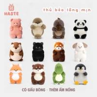 Gấu Thú Bông Bông Mịn Vịt Heo Voi Hải Cẩu Rái Cá Rồng Sóc Cáo Mèo Chó Cánh Cụt Red Panda Béo Ú Lông Xù Mềm Mịn Dễ Thương