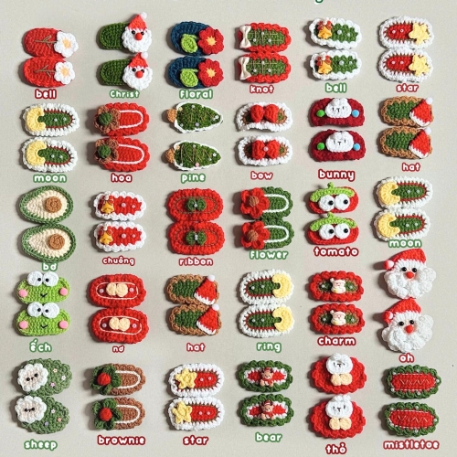 KẸP MÁI BẲNG LEN THỦ CÔNG GIÁNG SINH