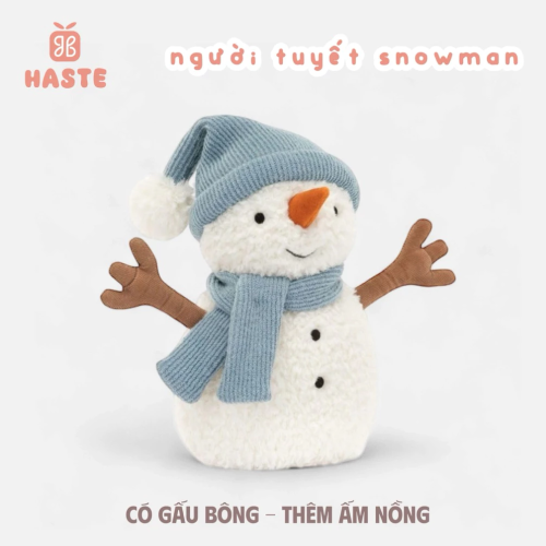 Gấu Thú Bông Người Tuyết Đeo Khăn Choàng Giáng Sinh Noel Snowman