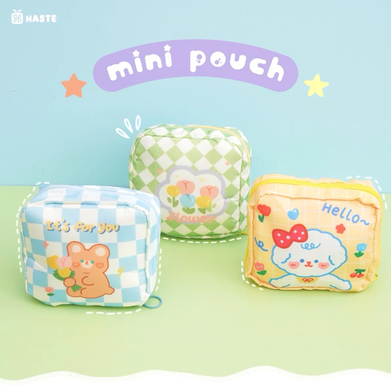 Túi Ví Đựng Đồ Vật Dụng Linh Tinh Mini Pouch Vải Dù Dễ Thương Nhiều Màu Sắc