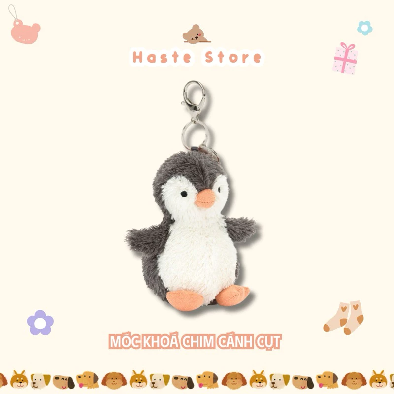 Móc Khoá Nhồi Bông Chim Cánh Cụt Lông Xù