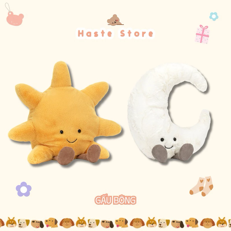 Gấu Thú Bông Jelly Mặt Trăng Ôm Mặt Trời Dễ Thương Quà Tặng