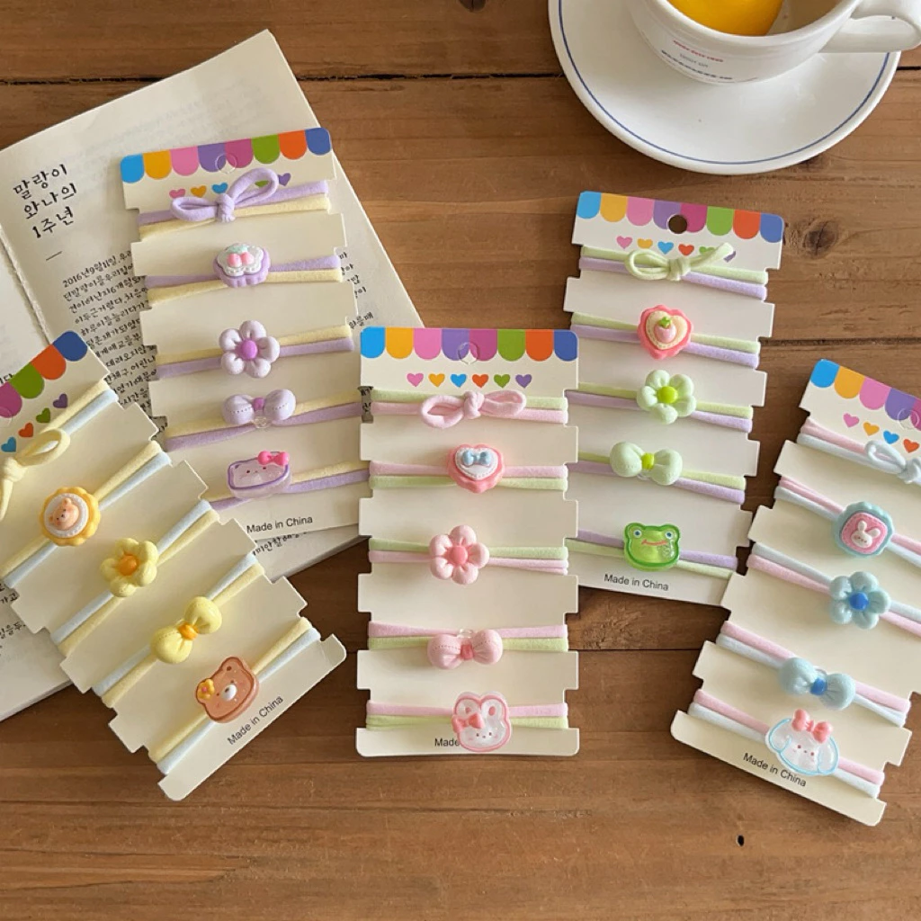 Set Scrunchie Cột Tóc 5 Cái Đính Charm Cute