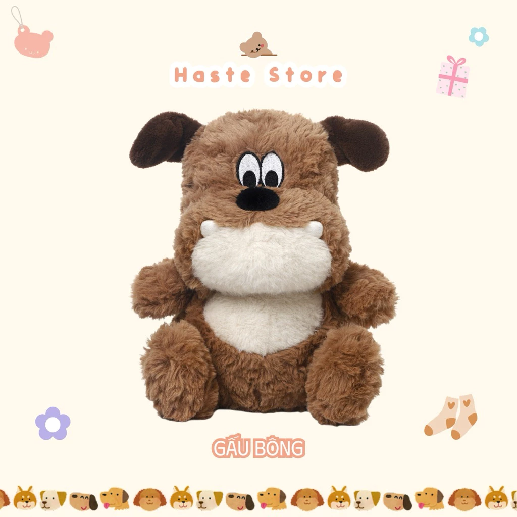 Gấu Thú Bông Puppy Cún Chó Pitbull Bulldog Siêu Dễ Thương