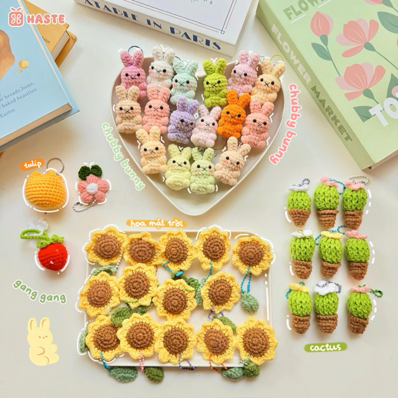 Móc Khoá Len Hoa Hướng Dương Bó Hoa Mini tại haste